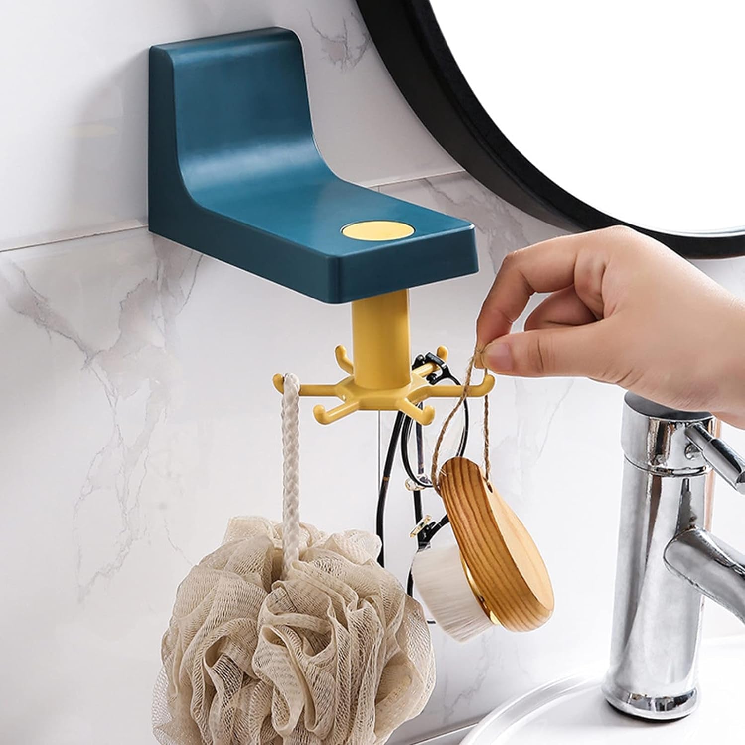 360 Degree Rotating Self Adhesive Plastic Wall Hook Hanger; Multifunctional Hanger with 6 Heavy Duty Claw Hooks 360 Degree Rotating Self Adhesive Plastic Wall Hook Hanger; Multifunctional Hanger with 6 Heavy Duty Claw Hooks